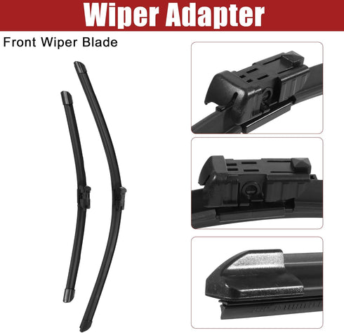 ACROPIX 24" 17" Front Rear Windshield Wiper Blade Set Fit for Chevrolet Spark with Top Lock - Pack of 2 Black...