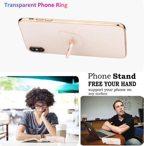 Transparent Cat Cell Phone Ring Holder Kickstand,360 Rotation Clear Cat Cell Phone Finger Ring Grip Stand for Phones,Pad...