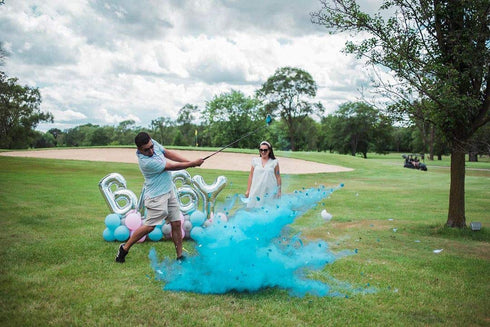 Gender Reveal Golf Balls Exploding Golf Ball Set (1 Pink + 1 Blue + 2 Wooden Tees per Pack) Girl or Boy Baby Reveal Ideas | Announcement Party The...