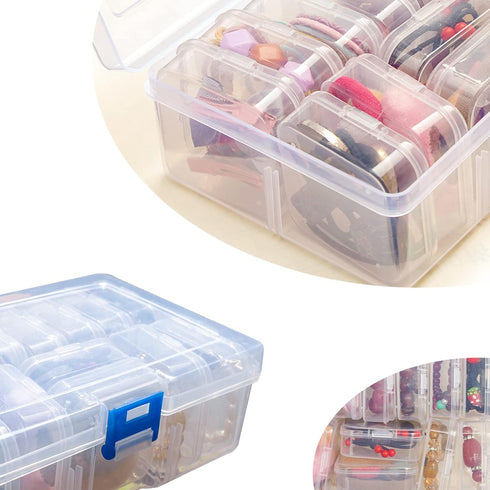 13 Pieces Small Plastic Craft 0rganizers and Storage, Transparent Box with Hinged Lid for Storage of Jewelry, Diamonds, DIY Art Craft Accessory...