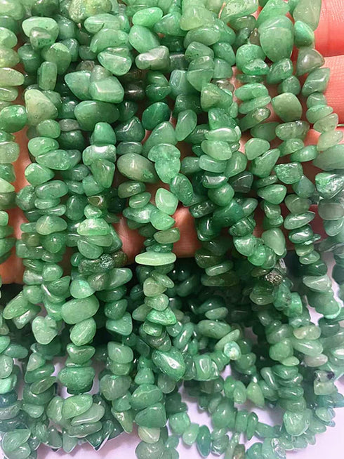 7-8mm Natural Green Aventurine Gemstone Chips Beads Healing Crystals Waist Bracelets Necklace Kit Irregular Stone DIY Crafts Design Jewelry Making...