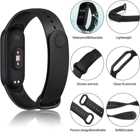 3 Pack Waterproof Band for Amazfit Band 5 Replacement Strap, Sport Band Silicone Amazfit Band 5 Wristbands Strap for Women Men...