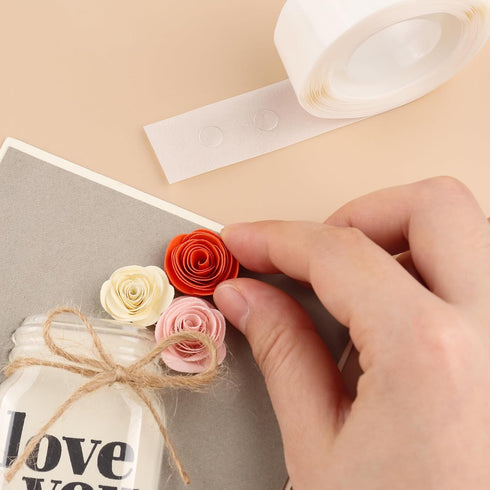 1800 Pcs 3/16in (5mm) Clear Mini Glue Point Dots,6 Roll Double Sided Self-Adhesive Dots Stickers for Craft,Ultra Thin Adhesive Dots,Permanent Stic...