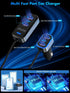 Car USB Charger Multi Port, 135W 6-Port PD 45W 30W & QC3.0 30W Multiple Car Charger, Cigarette Lighter USB Charger for Multiple Devices with 5FT C...