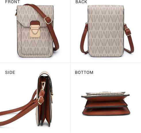 MKP Women Fashion Signature Lightweight Cute Small Crossbody Bags Cell Phone Purse Wallet Shoulder Bag With Snap Closure...