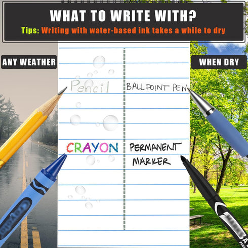 WAFJAMF Waterproof Notebook, 3" x 5" All Weather Pocket Notepad, Small Top Spiral Memo Notebook with 80 Waterproof Lined Pages for Outdoor Activit...