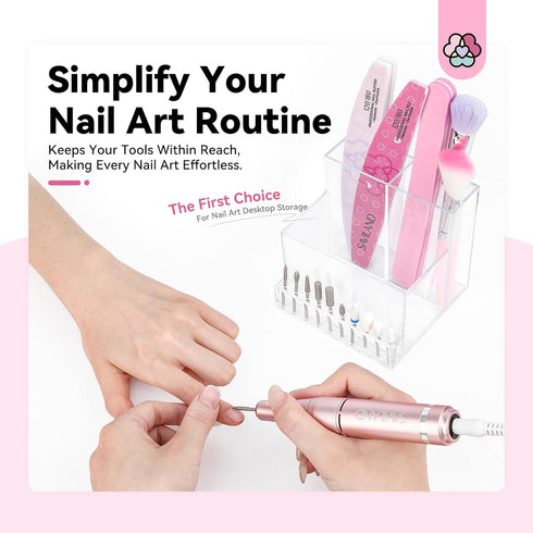 Saviland Nail Drill Holder: Nail Organizers and Storage Nail Tool Organizer Nail desk Organizer for Nail Tech Supplies 10 Holes Nail Bit Holder Ea...