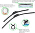 2pcs 21"+24" Universal Hook U/J Bracketless Curved Premium All-Season Front Windshield Wiper Blades Set of 2 Combo Pack New Factory Replacement AA...