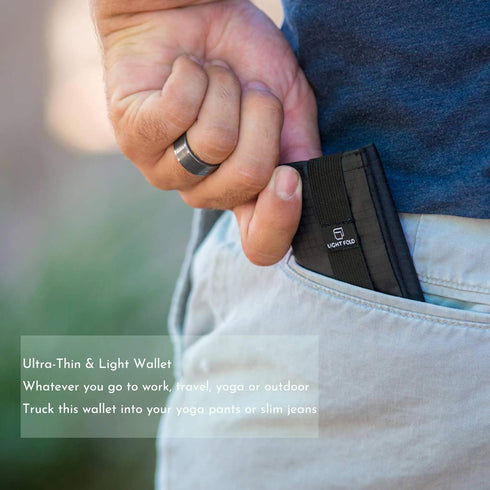 LIGHT FOLD Slim Wallet for Men with RFID Blocking - Minimalist Slim Wallet with Thin, Durable Style & Data Protection - Multiple Pockets for 12 Ca...