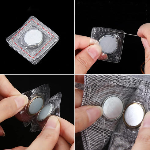 8 Sets Hidden Magnetic Snap,Invisible Magnets Sew in PVC for Thin Fabrics...