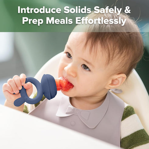 Haakaa Baby Fruit Food Feeder & Mini Freezer Nibble Tray Combo, Breastmilk Popsicle Molds for Baby Cooling Relief, BPA Free Silicone Feeder for Sa...