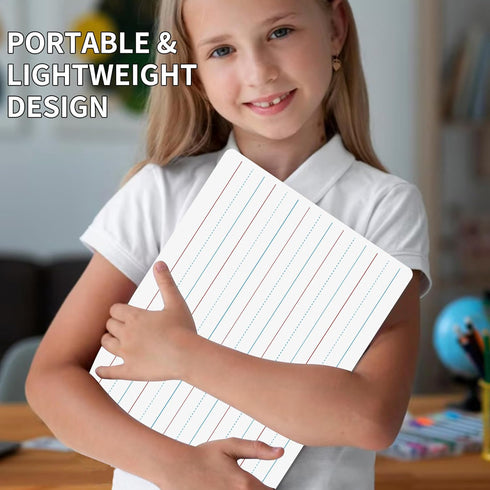 2pack 9x12 inches Dry Erase Board Lapboard Reusable Lined Erasable Ruled Writing Note Pad Lapboard, Blank Whiteboard on Reverse Mini Whiteboard, S...