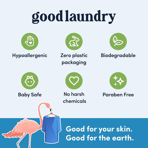 Detergent Sheets - Flowers of Paradise Scented (60 Loads) - Eco-Friendly Laundry Detergent Sheets, Hypoallergenic, No Plastic Jugs or Waste - Base...