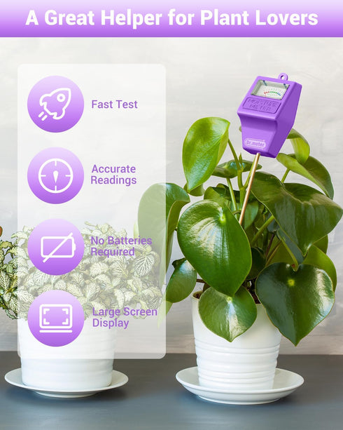 Dr.meter Soil Moisture Meter Tester for Plants, Hygrometer Moisture Sensor for Houseplants Indoor Outdoor Garden Lawn Use - Plant Water Meter Gaug...