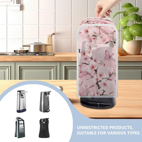 Can Opener Cover Pink Flower Can Opener Dust and Stain Protection Small Applicance Cover for Kitchen Fits Most Electric Automatic Can Openers...