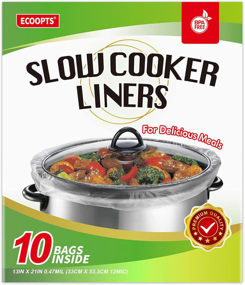 Slow Cooker Liners Disposable Cooking Bags Large Size Pot Liners Fit 4QT to 8.5QT Suitable for Oval & Round Pot (10 BAGS)...