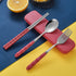 Travel Utensils Portable Silverware Cutlery Set Stainless Steel Reusable Flatware Portable Fork Spoon Chopsticks with Case for Camping Picnic Hiki...