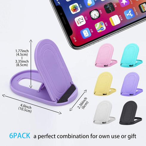 Cell Phone Stand, 6pack Portable Foldable Desktop Cell Phone Holder Adjustable Universal Multi-Angle Cradle for Desk Tablet iPad Mini iPhone X/8/7...