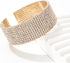 Sparkly Silver/Gold Simple Multi-layer Rhinestone Cluster Wide Cuff Bangle Wedding Jewelry for Women Bridal Statement Bracelet...