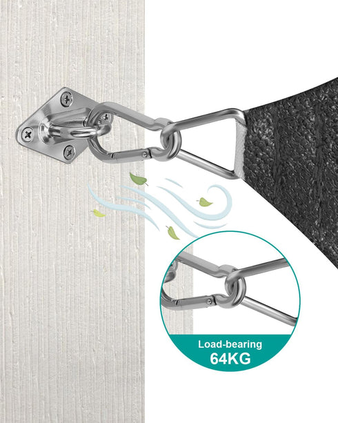 Sun Shade Sail Hardware Kit, 5 Inch 304 Stainless Steel Sunshades Canopy Installation Kit for Garden Rectangle & Triangle Shade Sails, Heavy Duty ...