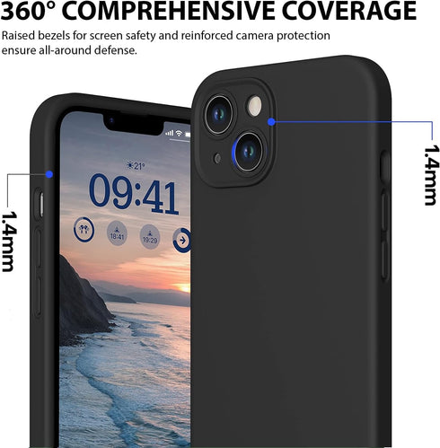 CellEver Heavy-Duty Silicone Case for iPhone 14 Plus - Military Drop Protection, Camera Shield, Scratch-Free Interior, Black...