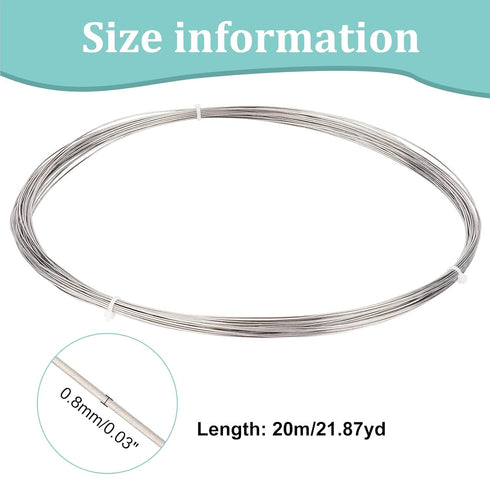 BENECREAT 20 Gauge Titanium Wire Round Beading Wire, 65.5 Feet Soft Welding Wire Round Craft Jewelry Wire for Jewelry Bracelets Making, Electric P...