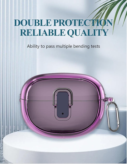 Case Cover for Bose Ultra Open Earbuds,Clear Soft TPU Protective Cover with Keychain and Cleaner Kit for Women Men Shockproof Skin,Clear Purple....