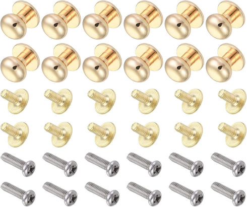 Mini Drawer Pulls (9mm/0.35") 12Pcs, Zinc Alloy Mini Round Head Knobs Pull Handle with Screws - for Home Cabinet Drawer Handle, Light Gold...