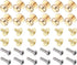 Mini Drawer Pulls (9mm/0.35") 12Pcs, Zinc Alloy Mini Round Head Knobs Pull Handle with Screws - for Home Cabinet Drawer Handle, Light Gold...