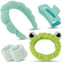 Canitor Spa Headband Wrist Bands Set with Hair Clips Skincare Headband for Washing Face Skin Care Puffy Makeup Headband Preppy Teen Girl Gifts Cut...