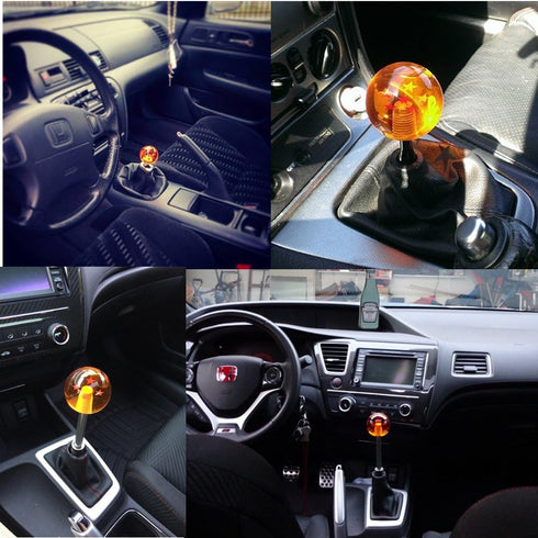 DEWHEL 54MM Manual Gear shift shifter knob JDM 4 5 6 Speed 5 Star Round Universal Fit for Honda Acura Mazda Mitsubishi Nissan Infiniti Lexus Toyot...