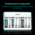Dlyfull 8 Bay AA AAA Battery Charger with USB-C High-Speed Charging, Independent Slot for 1.2V Ni-MH Ni-CD Rechargeable Batteries, Cable Included....