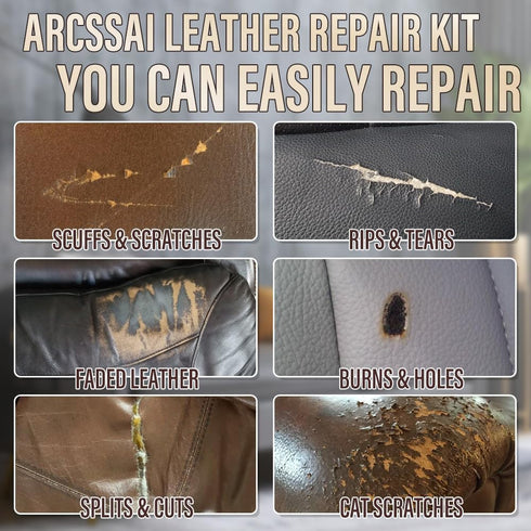 Neutral Color Leather Repair Kit for Furniture, Car Seats, Sofa, Jacket and Purse. PU Leather Repair Paint Gel. Repair Tears & Burn Holes. Provide...