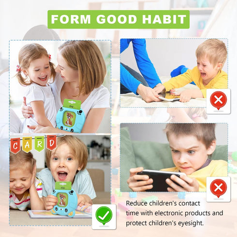 Talking Flash Cards Learning Toys for 2 3 4 5 6 Year Old Kids Toddler Flash Cards, Educational Toddlers Toys Reading Machine with 224 Words, Presc...