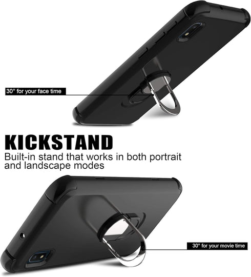 Compatible with Galaxy A10e Case with Soft TPU Screen Protector, Ring Magnetic Holder Kickstand Shockproof Protective Phone Cover Case for Samsung...