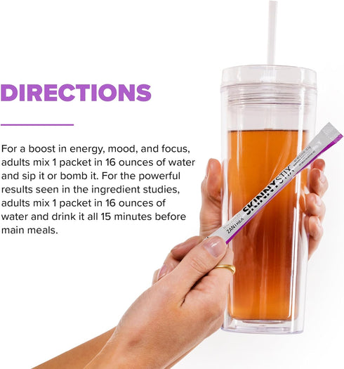 SkinnyStix Energy Drink Mix + Antioxidants. Heightens Focus, and Offers Incredible Energy, Delicious 10-Calorie Packets – 15 Packets, Berry Fusion...