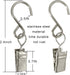 Stainless Steel S Hooks Curtain Clips, 50 Pack Hanging Party Lights Clips, Hangers Gutter Photo, Art Craft Display, 2.4 Inch Long, Silver...