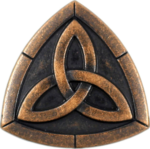 Bezelry 12 Pieces Triangle Celtic Trinity Knot Metal Shank Buttons. 20mm (3/4 inch) (Antique Copper)...