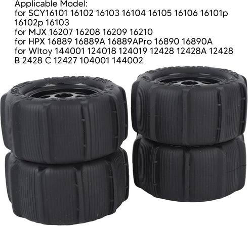 4Pcs RC Car Beach Tires,Universal Rubber Plastic RC Desert Wheels for 1/14 1/16 1/18 RC Car...