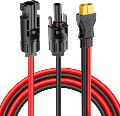 YQMAJIM Solar Panel Connector to XT60 Extension Cable,(10AWG 3.3Ft) XT60 Connector to Solar Panel Charging Cord, Panel Solar to XT60 Adapter Charg...