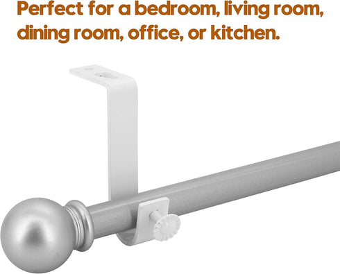 4 Pack Ceiling Curtain Rod Bracket Heavy Duty Single Curtain Rod Holders for 1 Inch Drapery Holder for Living Room Bedroom White...