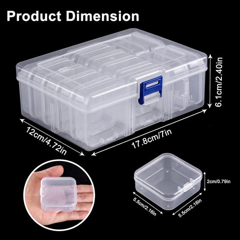 Quefe 30pcs Bead Organizers in A Clear Organzier Box, 2 Sets Clear Plastic Diamond Painting Storage Container with Mini Boxes for Craft Organziers...