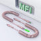 Coiled USB C to Lightning Cable 3Ft, Short USB C iPhone Cord Coiled iPhone Charger for Car Apple CarPlay, Pink with Data Sync & LED...
