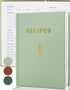 Perfect Blank Recipe book - Write in Your Own Recipes,Organize Your Recipes- Waterproof Cover and 50 Blank Pages Recipe Notebook (sage green)...
