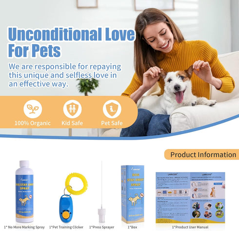 Dog Stay Away Spray - 8 oz Secure Pet Spray - Dissuade Undesirable Peeing - Effective Dog Training Solution - Not Here Canine Spray...