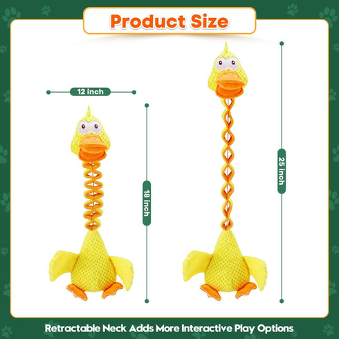 Sturdy and Durable Duck Dog Toy for Chewy Dogs, with Crinkle Paper and Squeaker, Large Dog Interactive Tug-of-War Dog Toy, Keeps Busy, Suitable fo...