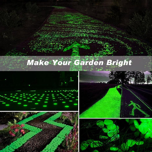 Glow Pebbles, 300 pcs Blue Glowing Rocks, Glow in The Dark Stones for Outdoor Decor, Garden Lawn Yard, Luminous Pebbles for Landscaping, Walkway P...