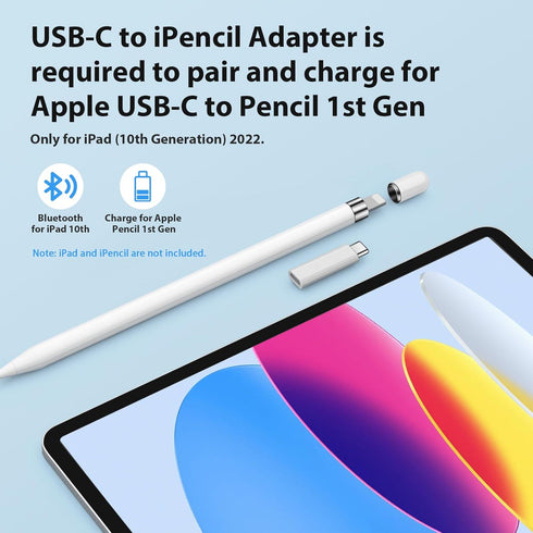 USB-C to Pencil Adapter Compatible with Apple Pencil 1st Generation USB-C to for Lightning Connector Charging Adapter for iPad 10th Gen Bluetooth ...