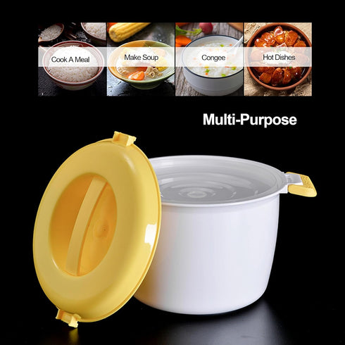 Microwave Rice Cooker, Food Grade Portable Microwave Steamer for Rice, Microwave Steamer for Vegetables, Microwave Cookware (S)...