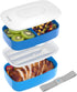 Bentgo Classic - Adult Bento Box, Stackable 3-Compartment Lunch Box with Removable Utensil Set and Sealing Strap, BPA-Free, Food Container Ideal f...